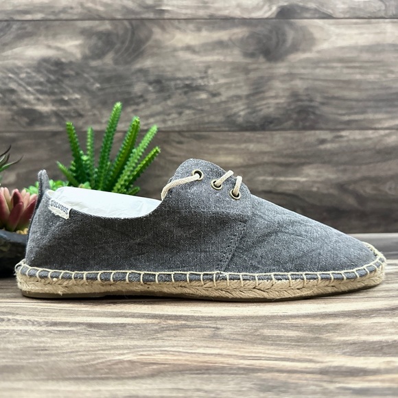 ❌SOLD❌Soludos Gray Washed Canvas Lace Up Espadrille Derby Oxfords Mens 9 Gray - Picture 8 of 13